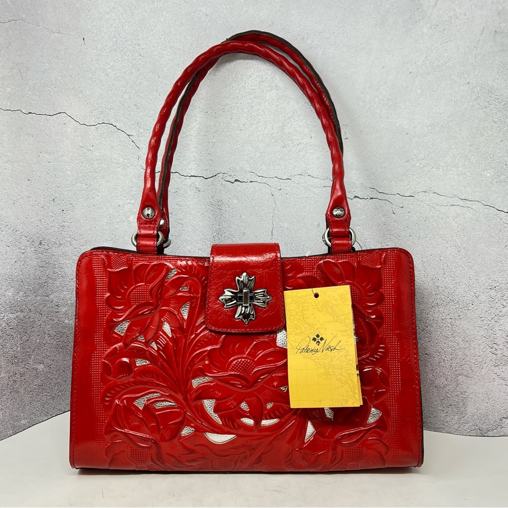 ❤️Patricia NWT Rosina Satchel in Papaya.  Cut Out Tooling Collection.